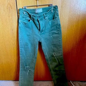 Size 27 high rise Free People green jeans